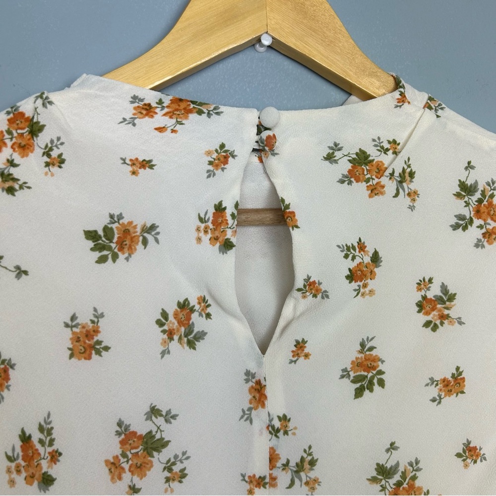 Reformation Bettie floral print high neck top size 10 zip back closure - Picture 12 of 16